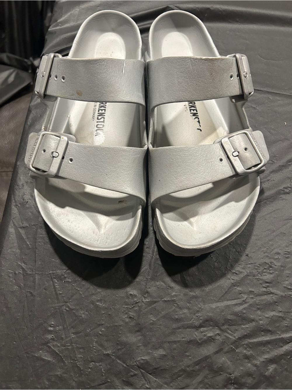 Silver Double-Buckle Women’s Sandals - Comfort Footbed